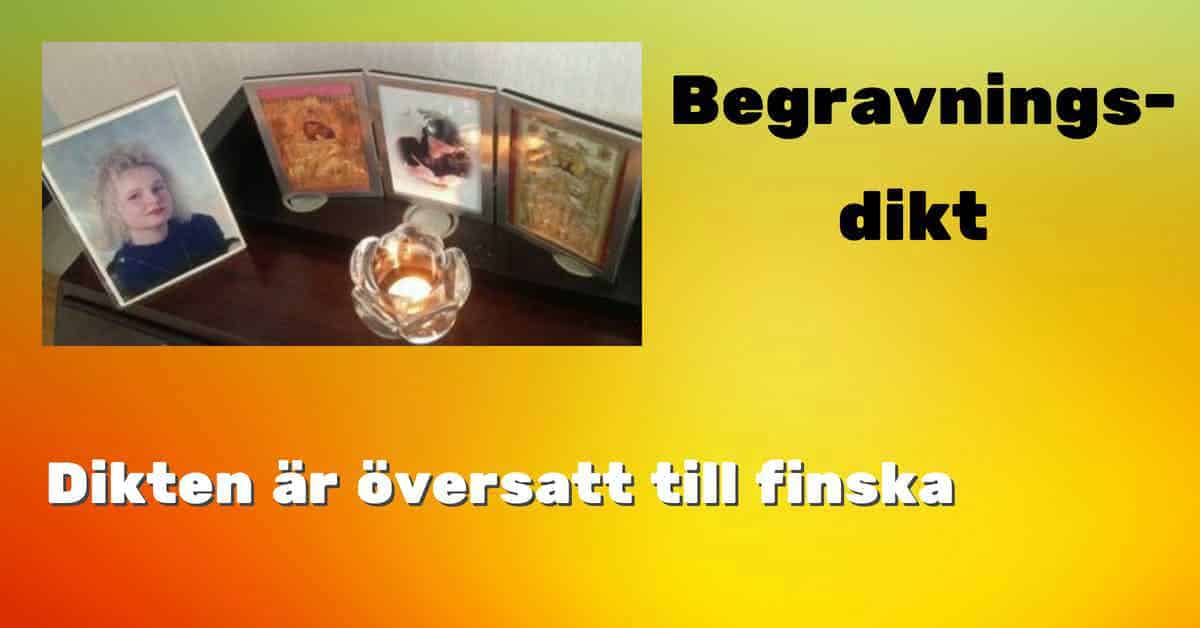 Begravningsdikt till Anne-Maarit Sipola, konstnär