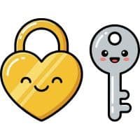 Hjärtlås med nyckel