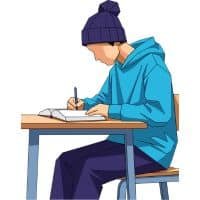 Ung kille skriver
